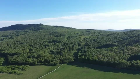 Aerial views of Mount Iremel in cloud, the Southern Urals. Nikolayevka Stock Footage 170509118