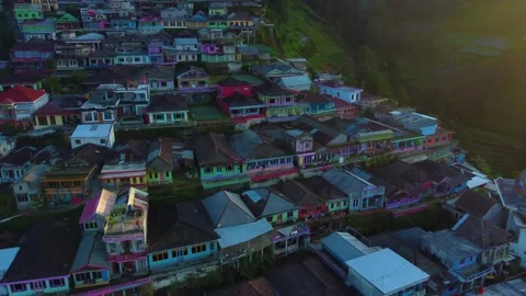 Aerial views of Nepal van Java. Sumbing Mountain Indonesia Video stock 288635990