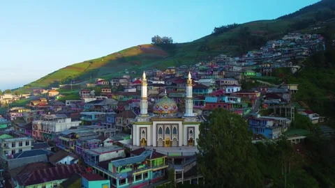 Aerial views of Nepal van Java. Sumbing Mountain Indonesia Video stock 288635991