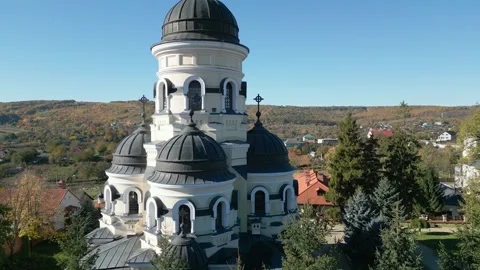 Aerial Views of Orthodox Churches in Eastern Europe – Stunning Landscapes Stock Footage 302219080