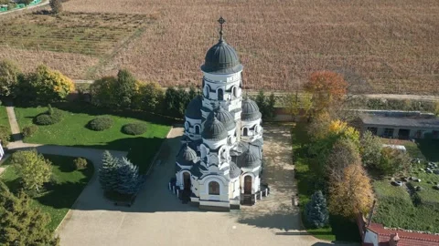 Aerial Views of Orthodox Churches in Eastern Europe – Stunning Landscapes Stock Footage 302219106