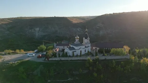 Aerial Views of Orthodox Churches in Eastern Europe – Stunning Landscapes Stock Footage 302219111