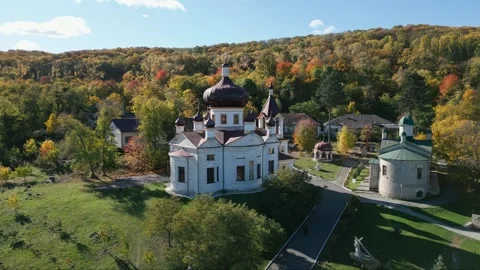 Aerial Views of Orthodox Churches in Eastern Europe – Stunning Landscapes Stock Footage 302219116