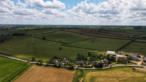 Aerial views over the English countryside Stock Photos