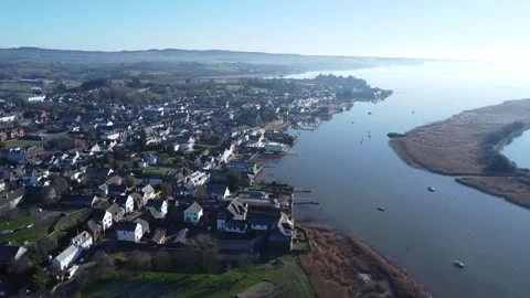 Aerial views over Topsham. Exeter. Devon. UK Stock Footage 277203530