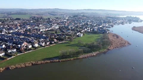 Aerial views over Topsham. Exeter. Devon. UK Stock Footage 277203752