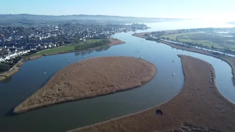 Aerial views over Topsham. Exeter. Devon. UK Stock Footage 277204064