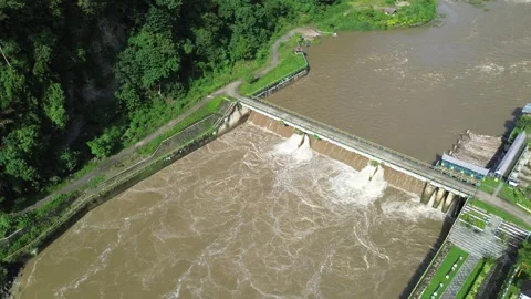 Aerial Views River Flow Stock Footage 259534494