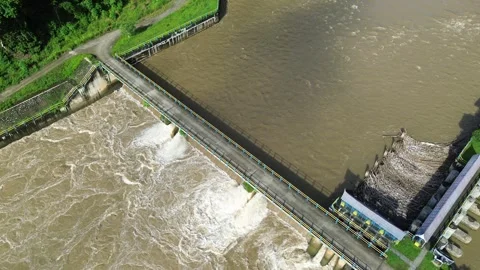 Aerial Views River Flow Stock Footage 259534696