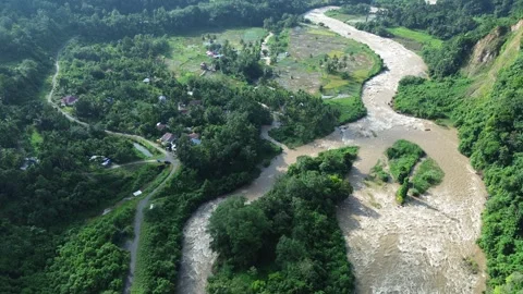 Aerial Views River Flow Stock Footage 259535022