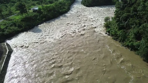 Aerial Views River Flow Stock Footage 259536204