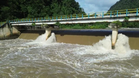 Aerial Views River Flow Stock Footage 259536871