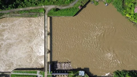 Aerial Views River Flow Stock Footage 259537622