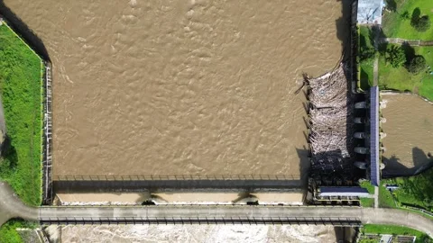 Aerial Views River Flow Stock Footage 259537984