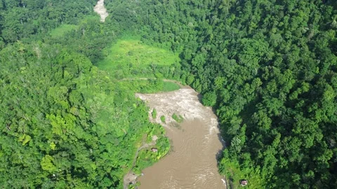 Aerial Views River Flow Stock Footage 259538188