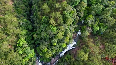 Aerial views of a river stream in Da Lat Vietnam. Stock-Footage 84670481
