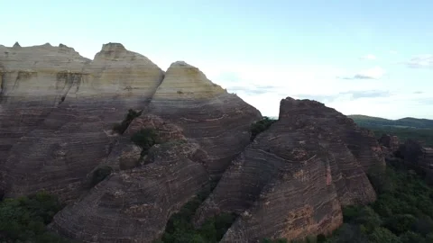 Aerial Views of Serra da Capivara National Park | Caatinga Biome, Brazil Stock Footage 336984920