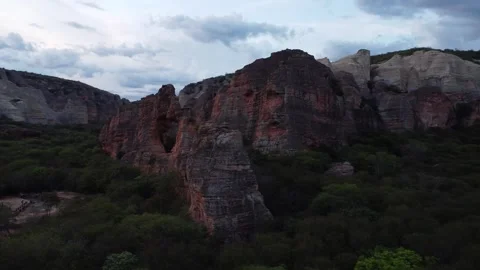 Aerial Views of Serra da Capivara National Park | Caatinga Biome, Brazil Stock Footage 336985176