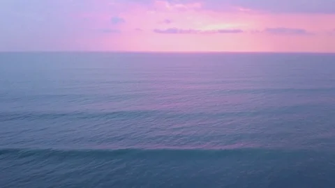 Aerial views of sunset along cliffs in Bali Stock Footage 80843713