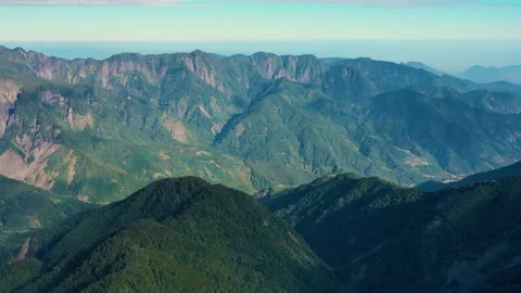 Aerial Views of Taiwan's Central Mountain Range Stock Footage 242580480