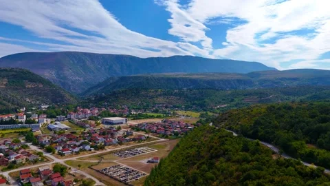 Aerial Views of a Town Stock Footage 293050592
