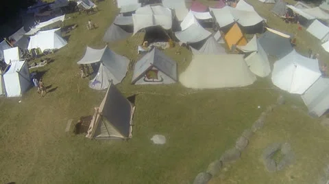 Aerial Viking camp Stockbeeldmateriaal 26307252