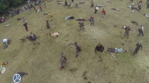 Aerial - Viking combat Stockbeeldmateriaal 26306038