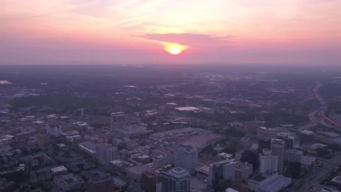 Aerial Virginia Norfolk July 2017 Sunrise 4K Inspire 2 Stock Footage