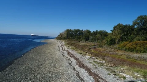 Aerial Washington Coast, Cherry Point Stock Footage