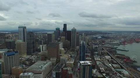 Aerial Washington Seattle Video stock 58633191