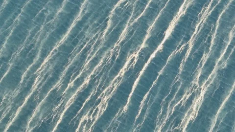 Aerial Water Ripples Sunlight Reflection Abstract Pattern Stationary Top Down Stock Footage 339815540