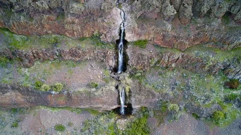 Aerial Waterfall in Eastern Washington Stock Footage 126734566