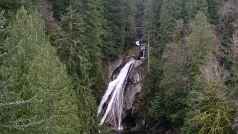 Aerial waterfall flyover Stock Footage 165248951