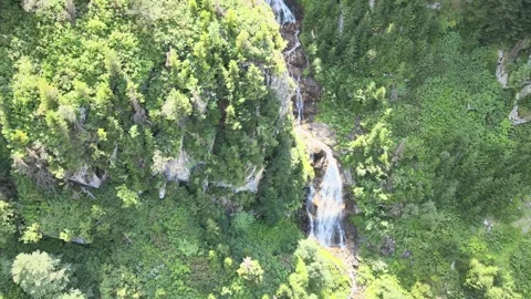 Aerial waterfall forest Stock Footage 240775561
