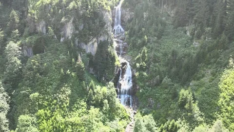 Aerial waterfall forest Stock Footage 240776558