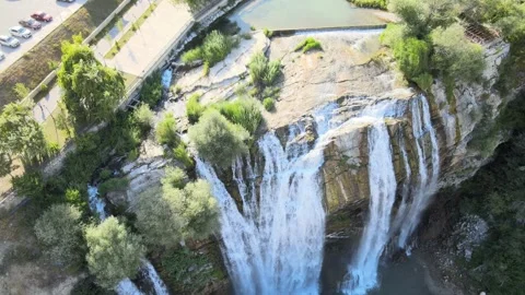 Aerial waterfall landscape Stock Footage 240744998