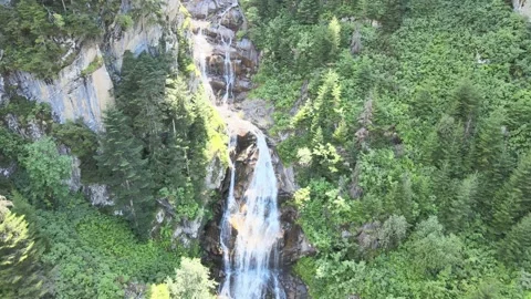 Aerial waterfall landscape Stock Footage 240776684