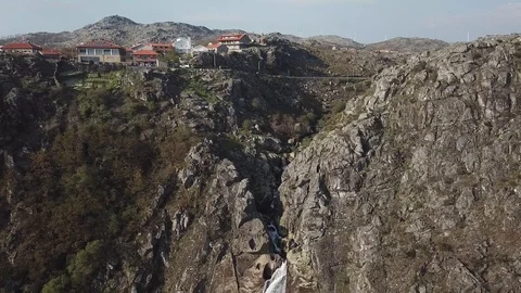 Aerial, Waterfall on the Mountains Stock-Footage 89542069