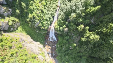 Aerial waterfall nature Stock Footage 240777437