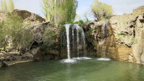 Aerial waterfall nature Stock Footage 242312382
