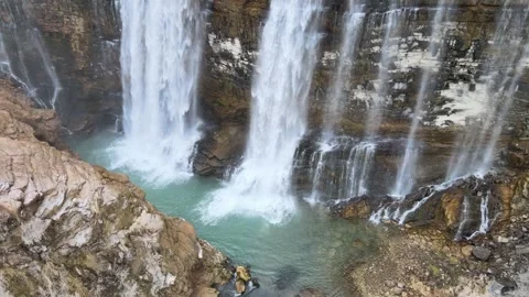 Aerial waterfall nature Stock Footage 263283858