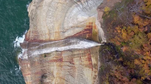 Aerial Waterfall Slow Motion Video stock 76442251