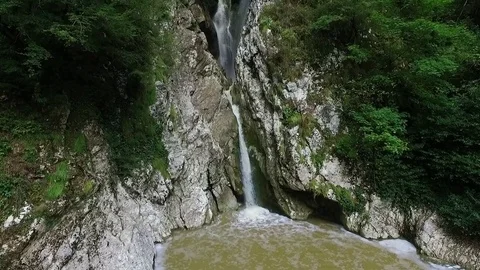 Aerial: Waterfall in Sochi. Stock Footage 70376899