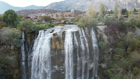 Aerial waterfall view Stock Footage 258963114