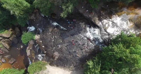 Aerial waterfall wide Stock Footage 61513772