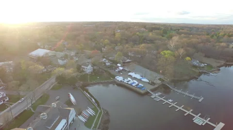 Aerial waterfront city, 4K Video stock 51237341