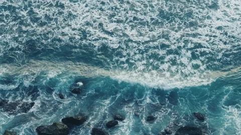Aerial wave patterns intricate and beautiful patterns created by ocean waves Stock Footage 312507184