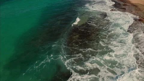 Aerial Waves Beach in Caribbean  Stock Footage 236048395