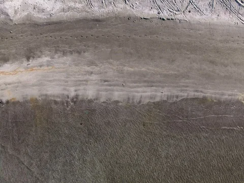 Aerial -  waves at beach Stock Footage 80993760