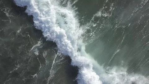 Aerial, waves in the ocean Stock Footage 99819773
